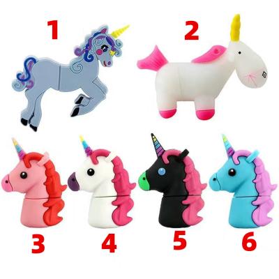 China Customizable Silicone USB Flash Drive With Creative Animal PVC 4 GB-128 Soft Plastic G Shape Unicorn for sale