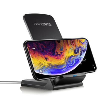 China Cell Phone 10w Qi Certified Compatible Wireless Charger Stand Fast Charging Station For Mobile Phone for sale