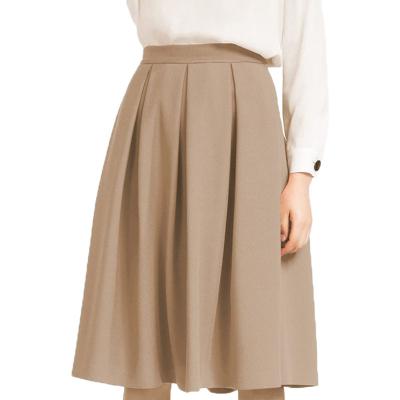 China Anti-Static Women's Elegant High Waist Midi A-Line Pleated Skirt for sale