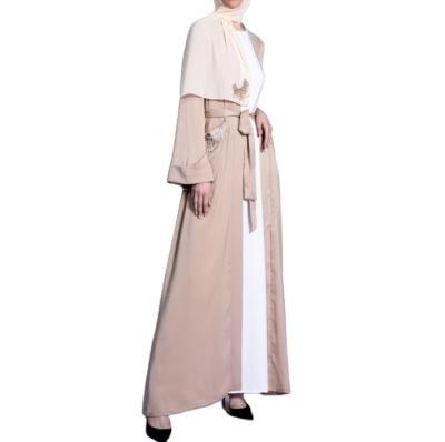 China Dubai Hot Sale High Quality Elegant Muslim Islamic Clothing Arabic Solid Color Satin Robe Cardigan Fabric Muslim Abaya Customized Size for sale