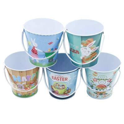 China Custom Viable Food Grade Ice Tin Pail Can Pail With Handle for sale