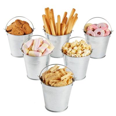 China 6pcs Mini Tinplate Metal Bucket Snack Tin Pails Ice Bucket Wedding Birthday Gifts for sale