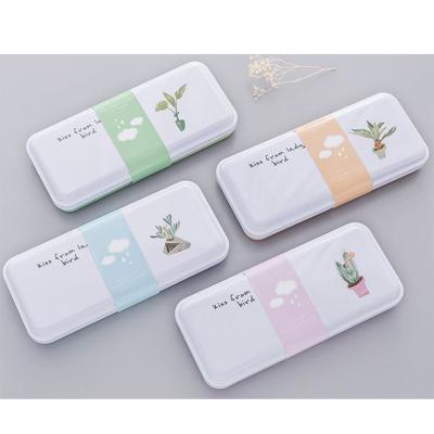 China Schools & Offices Metal Pen Box Rectangular Empty Tin Pencil Box Containers Gift Storage Tin Pen Box for sale