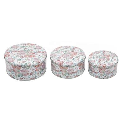 China Hot Biscuit Cookie Tour Gift Floral Wedding Candy Tin Box Tin Box Decorative Storage For Jewelry for sale