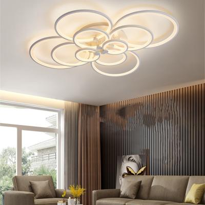 China 2022 modern new design home lighting dimmable led chandeliers light modern ceiling lamps with remote control for sale