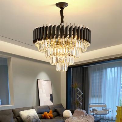 China Large Wedding Lampen Crystal Ceiling Luxury Luster Chandelier Crystal Pendant Lights Gold Italian Style Living Room Modern Stock for sale