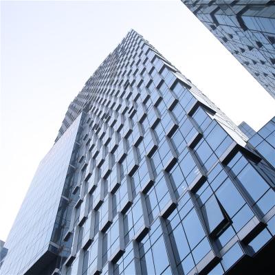 China Modern Aluminum Glass Curtain Wall Price Cost Per Foot Square Meter M2 Unititzed Stick Frame Spider Glazed Facade for sale