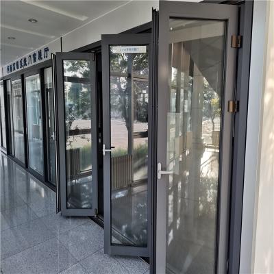 China Modern Glass Aluminum Bifold Doors Double Glazed Casement Windows Aluminum Multi-Fold Sliding Modern Design for sale