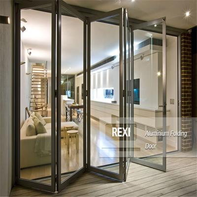 China Swing Glass Aluminum Bifold Doors Windows Casement Windows Double Glazed Aluminum Frame Multi-Fold Modern Design for sale