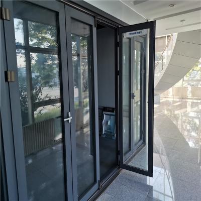 China Double Folding Doors Windows Casement Windows Modern Aluminum Sliding Glass Multi-Fold Glazed Modern Design for sale