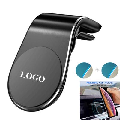 China Luxury Magnetic PLASTIC Success L Shape Air Vent Clip Mount Holder In Car Accessories Magnet Mobile GPS Cell Phone Holder for sale