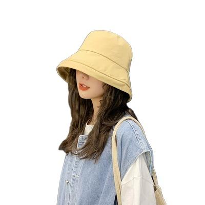 China Cotton Material Women's Curly Brim Fisherman's Hat Summer Sun Hat Sun Hat On The Floor for sale