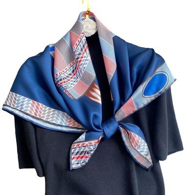 China Silk like 2021 spring and summer new silk hand crimping soft twill 90 square scarf Korean decorative shawl for sale