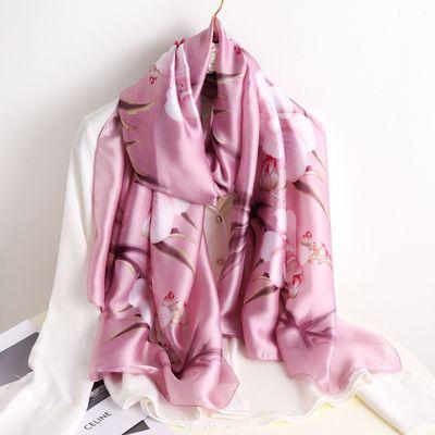 China Silk like spring autumn fashion brand thin scarves new forge women's silk scarves autumn winter scarves soft long neckline shawl for sale