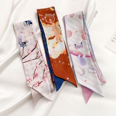 China Silk like new original Korean spring and summer scarves for women fresh and beautiful wind ribbon thin band bandage brand luxury scarves for sale