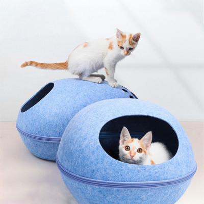 China Viable Pet Cat Nest Waterloo Partially Enclosed Egg Shaped Nest Removable And Washable Pet Nest for sale