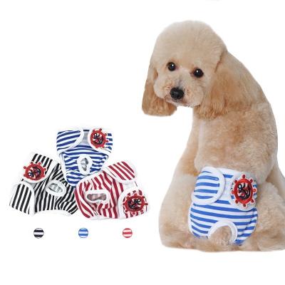 China Viable Dog Diapers Sanitary Shorts For Female Dogs Striped Pet Panties Tie Up Sanitary Underwear Doggie Puppy Physiological Pants for sale