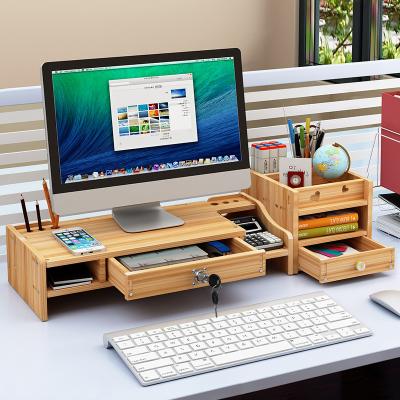 China DIY Assembly Unique Design Hot Selling Desktop Computer Stand Monitor Holder Desktop Storage Computer Stand for sale