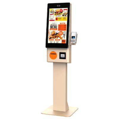 China Standing Self Order Kiosk Kasse Zahlung Kiosk mit 23,8 Zoll Touch Display und POS Zahlung zu verkaufen