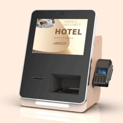 China Hotel Desktop Self Check In Machine with Key Card Dispenser and Bluetooth Connectivity for sale