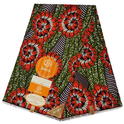 China Hot Sale Real Wax Shrink-Resistant African Print Fabric For Dress Ankara 100% Cotton Material for sale