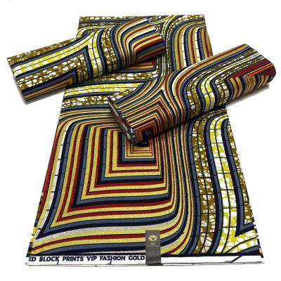 China Block Style African Online Shrink-Resistant Loincloth Gold New Nigeria Design Wax Prints Fabric for sale