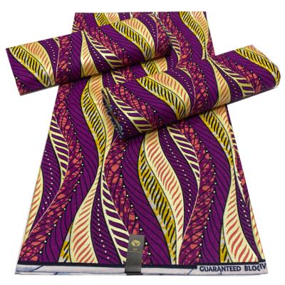 China Wholesale Ankara African Print Real Wax Gold 100% Cotton Fabric Shrink-Resistant Fabrics 6yards/PCs For Sewing Dress for sale