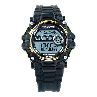 China Popular Fashion Cheap Japan Movt Black Blue 50M Waterproof Alarm Pindows 8001 Wrist Watch Hot Sale Sports Watches for sale