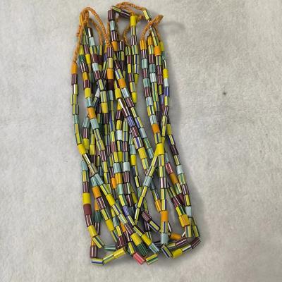 China Other Natural Wholesale Gem Jewelry Accessories Long Loose Cylindrical String Beads Bright Colors Amulet Glass Bead 1pcs/lot Pretty for sale