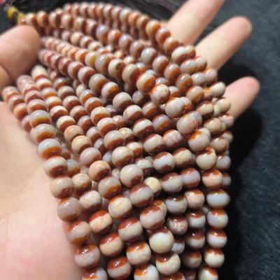 China The other main pharmacist 1pcs/lot natural red white round bead loose scale pattern long dragon beads necklace bracelet diy ear for sale