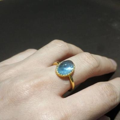 China 1pcs/lot Women's Ring Female S925 Gold Charm Adjustable Charm Silvery Blue Green Natural Size CLASSIC High Quality Jewelry Amulet Blue Taki for sale