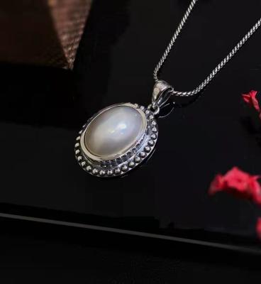 China CLASSIC Mabe shell pearl jewelry beads pendant 925 silver sieraden unique and elegant natual luxury necklace for sale