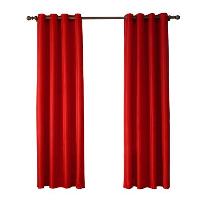 China Blackout Wholesale Polyester Window Curtain Red Color 100% Blackout Curtain for sale