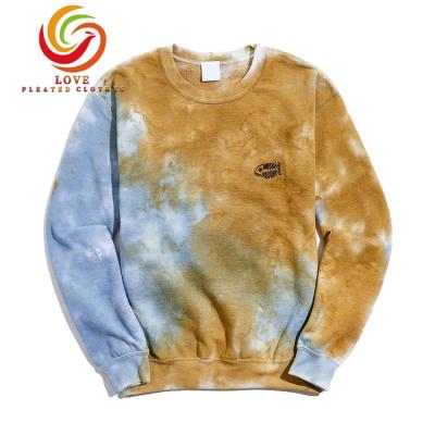 China Tye Dye Tie Dye Casual Hoodies Custom Logo Anti-Wrinkle Embroidery Oversize Thick Custom Cotton For Men for sale