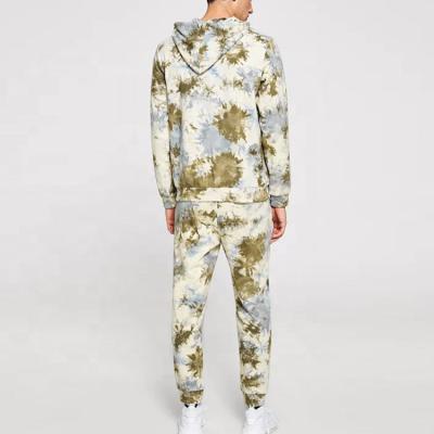 China Breathable Fashion Design Premium Casual Tie Dye Long Sleeve Hoodie Men Sweatsuit for sale