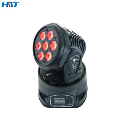 China Wholesale Warehouse HAT Disco Lights 7pcs Mini Moving Head Lights With Dye LED 10w*7 Mini RGBW 4in1 DMX Control 7 Eyes For Club Bar Party for sale