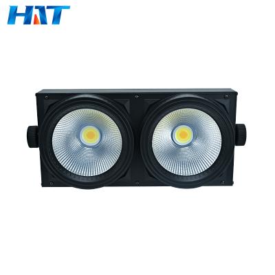 China Wholesale HT Stage Lights Factory 2 Warm White Eyes COB 2*100w Audience Par Light 200w 2in1 Blinder Par Light For Stage for sale