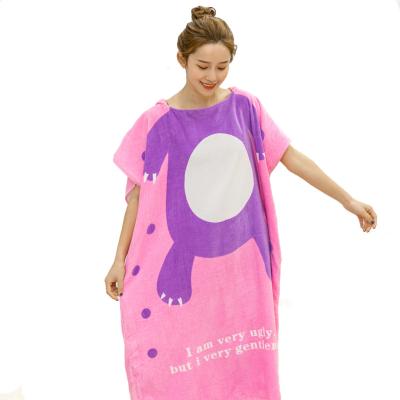 China 100% Cotton Printed Customized Design Women Beach Towel Poncho for sale