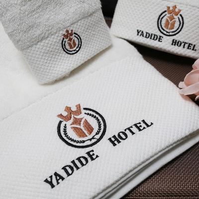 China Soft 100% cotton embroidery logo brand custom face towel, bath towels for sale