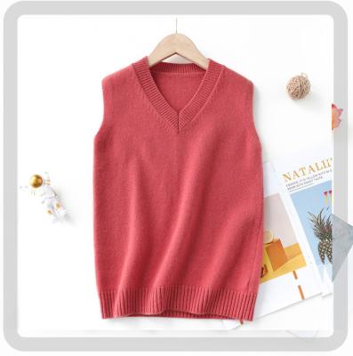 China 100% Cashmere 100% wool knitted girls vest sweater thickened shoulder length cashmere sweater for girls for sale