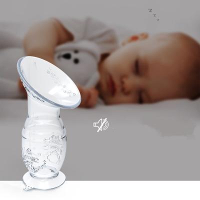 China BPA Free Bottom Designed One Cup Food Grade Silicone Breastmilk Collector Milk Sucking Breast Pump Full 2 ​​In 1 Breast Pump Milk Collector for sale