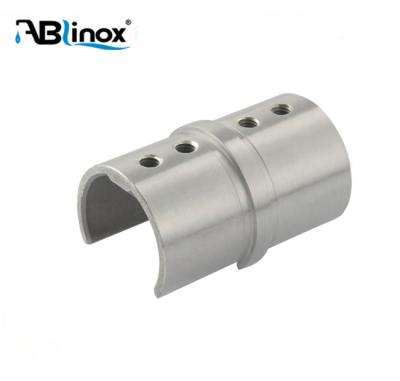 China SS304/316 Stainless Steel Easy Install Rail Slot Tube Fittings 180 Degree Angle Flush Connector For 2