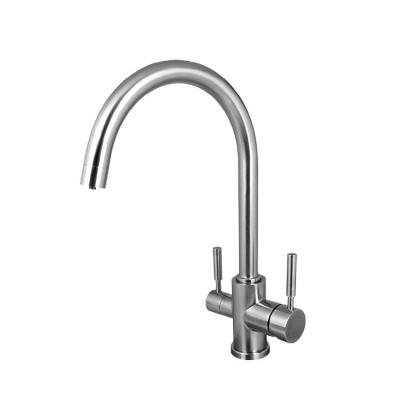 China Lead Free Stainless Steel Kitchen Faucet Pure Tap 3 316 Way Faucet for sale