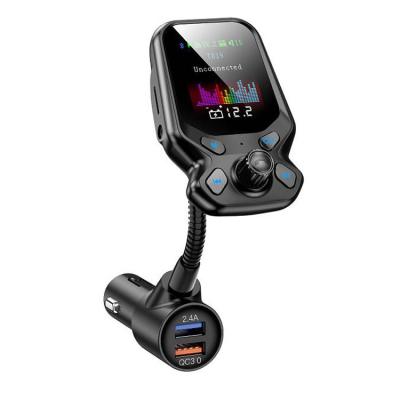 China Car BT5.0 Big Screen FM Transmitter Handsfree Car MP3 Player Quick Charge QC3.0 T819 Car Charger for sale