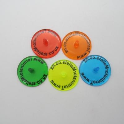 China Plastic Custom Logo Printed 24mm Plastic Golf Ball Marker for sale