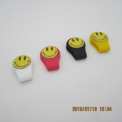 China Silicone Silicone Golf Hat Clip With Smiley Face Ball Marker 25mm for sale