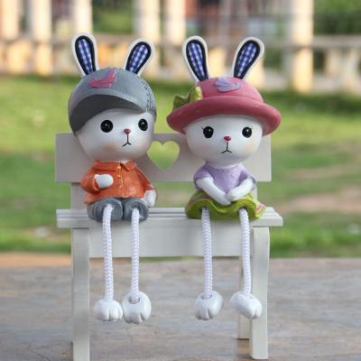 China Bull Bunny Easter Decoration Resin Glass Vase Resin Home Hanging Toy Bunny Bunny Table Hanging Indoor Table Decoration for sale