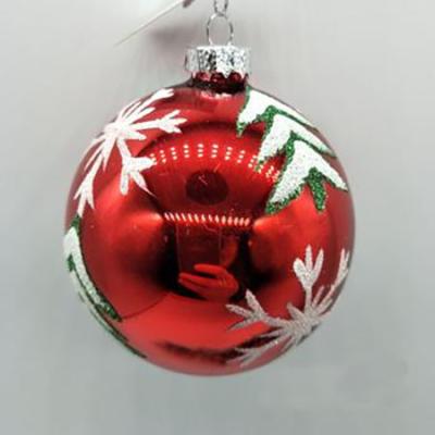 China Hot-selling Glass Christmas Balls Home Festival Decoration New Design With Painted Christmas Tree Christmas Decorations for sale