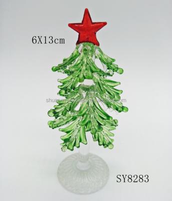 China 2021 China Hot Selling Mini Christmas Tree Best Quality Clear Glass Christmas Tree Lampworking Glass Gift for sale