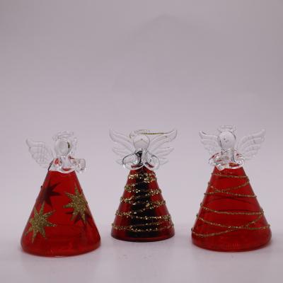 China New Europe Christmas Glass Angels Decorations LED Lights for sale